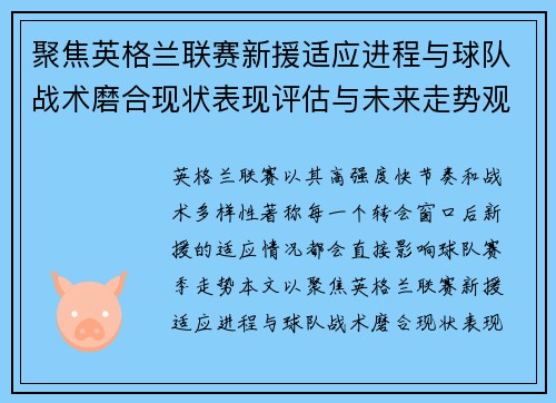 聚焦英格兰联赛新援适应进程与球队战术磨合现状表现评估与未来走势观察 聚焦英格兰联赛新援适应进程与球队战术磨合现状表现评估与未来走势观察